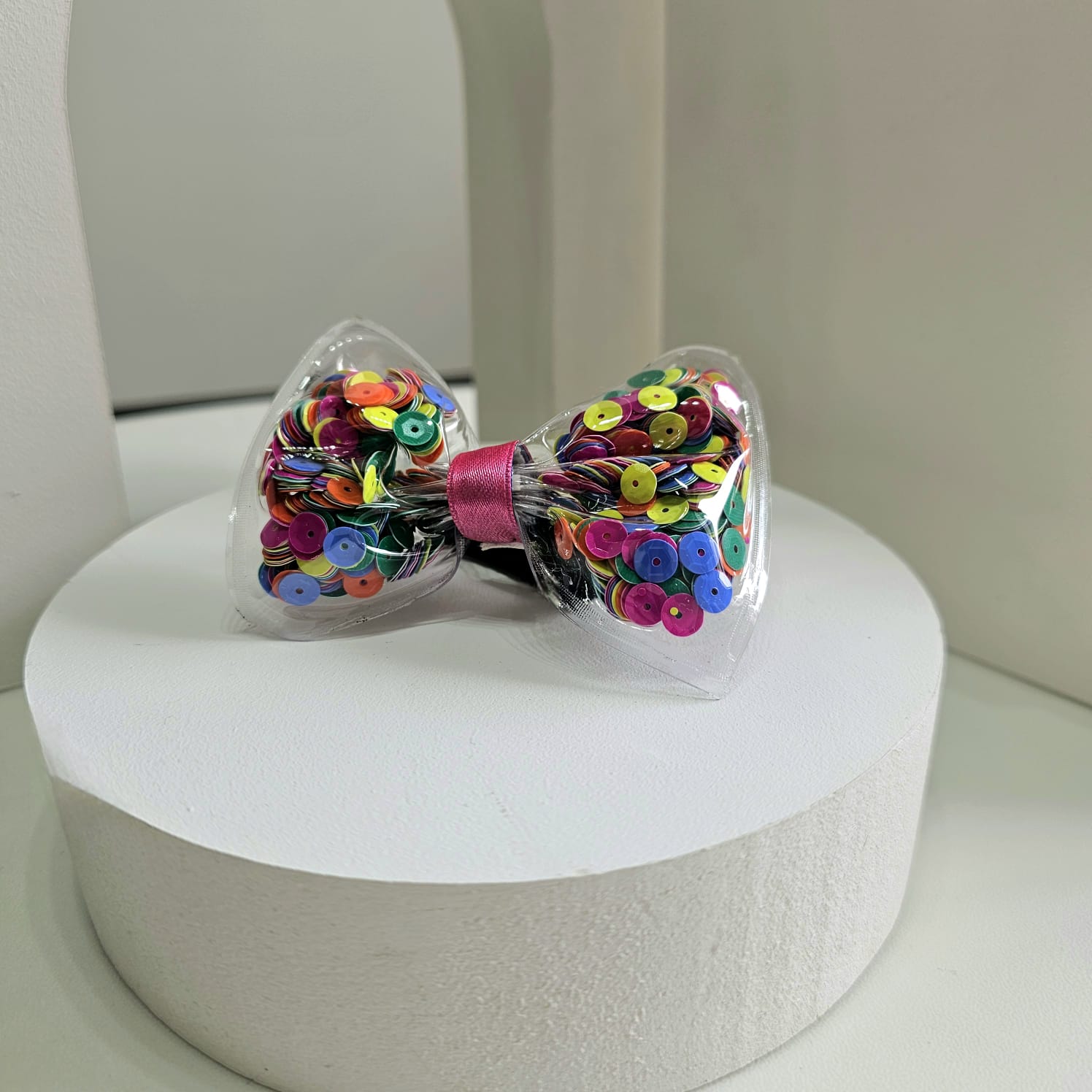 Moño confetti lentejuelas