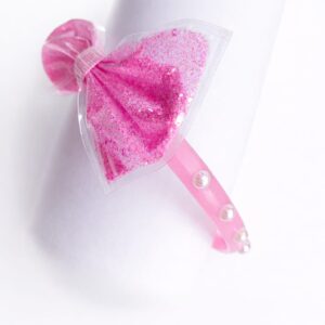Vincha moño confetti rosa